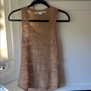 Veronica Beard Tan Textured Knit Tank